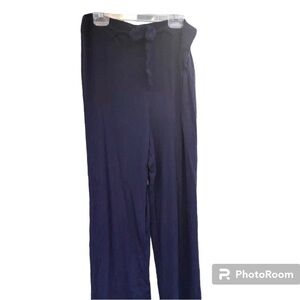 Elle Navy Crepe Pants Wide Cropped Sz. M